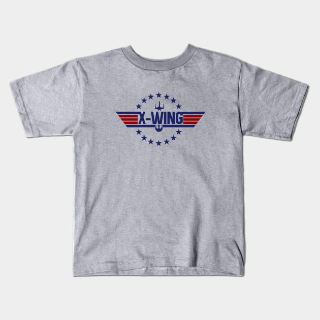 X-Wing Top Gun Mash Up Kids T-Shirt by Vault Emporium